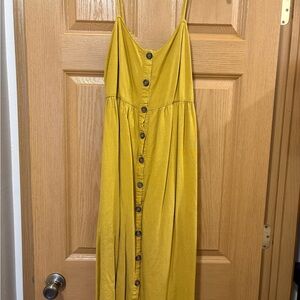 Blues & Greys Mustard Yellow Button-Down Sundress